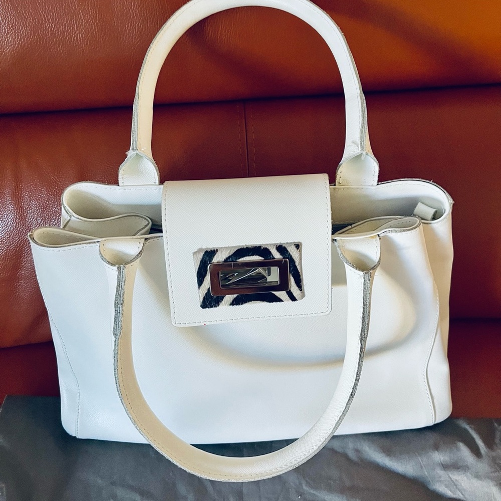 Guliver handmade leather Bag White